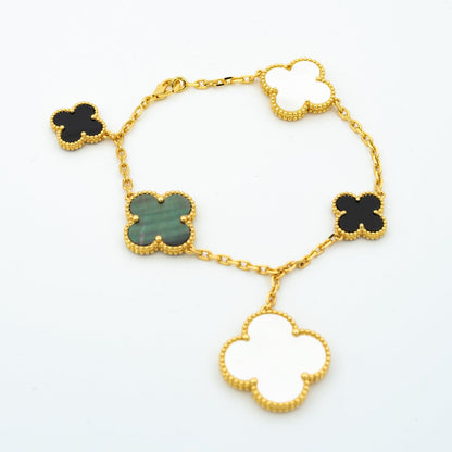 [Royal Jewellery]CLOVER BRACELET 5 MOTIFS ONYX MOP