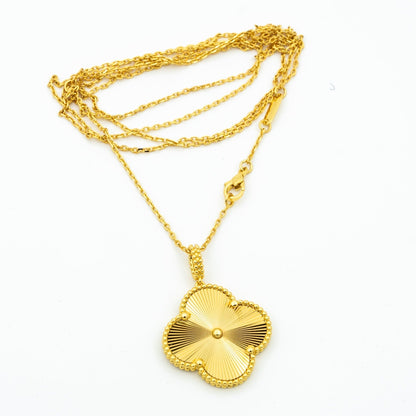 [Royal Jewellery]CLOVER 25MM PEDANT NECKLACE GOLD