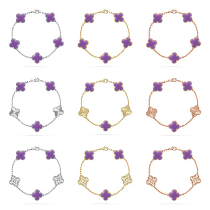 [Royal]CLOVER 5 MOTIF LIGHT PURPLE BRACELET COLLECTION