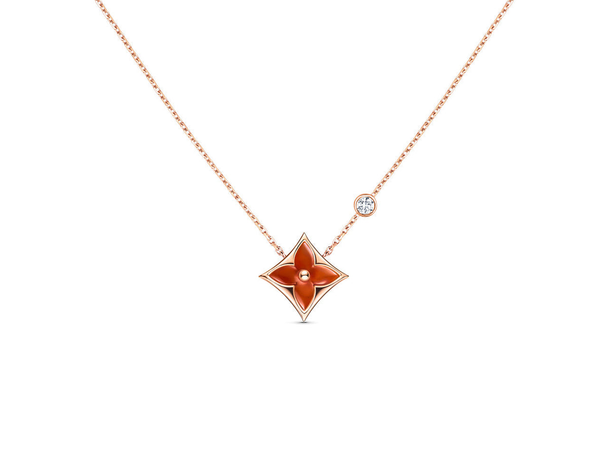 [Royal Jewellery]STAR NECKLACE PINK GOLD 1 DIAMOND