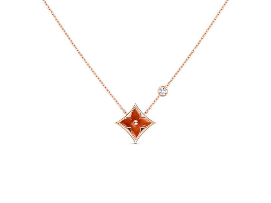 [Royal Jewellery]STAR NECKLACE PINK GOLD 1 DIAMOND