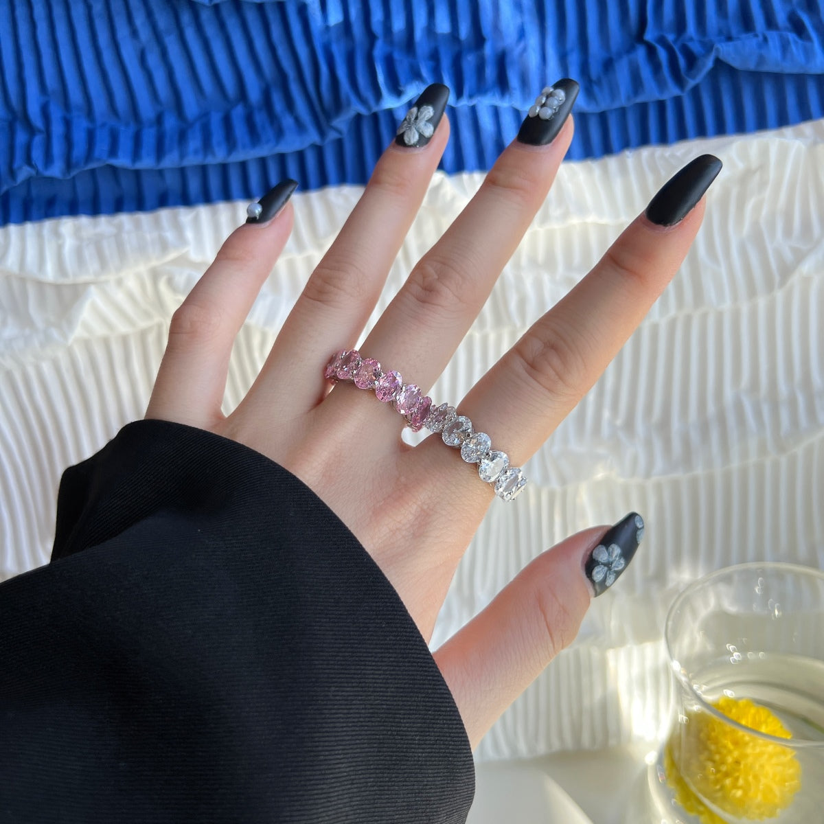 [Royal Jewellery]Dainty Elongated Cushion Cut Tennis Ring