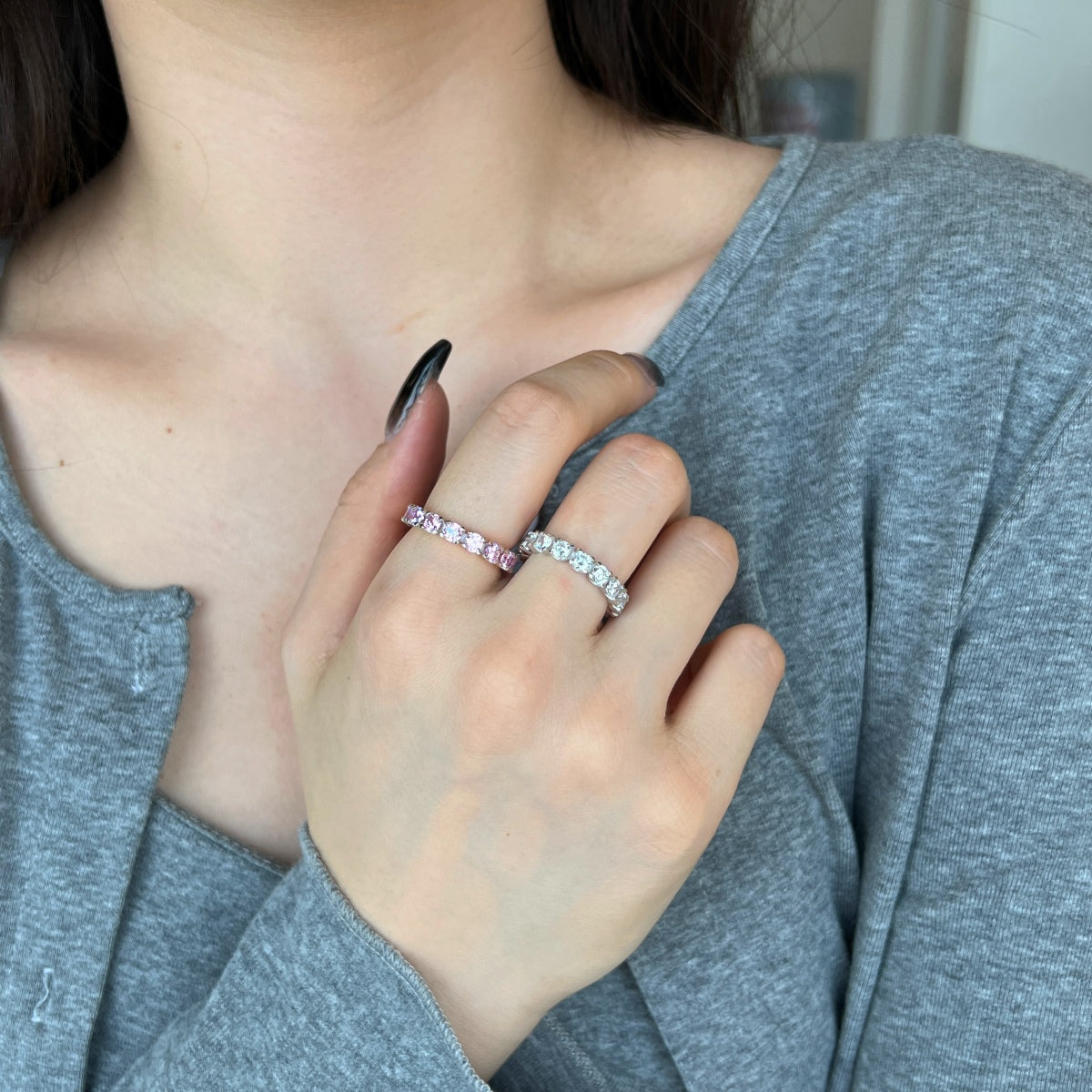 [Royal Jewellery]Eternity Round Cut Tennis Ring