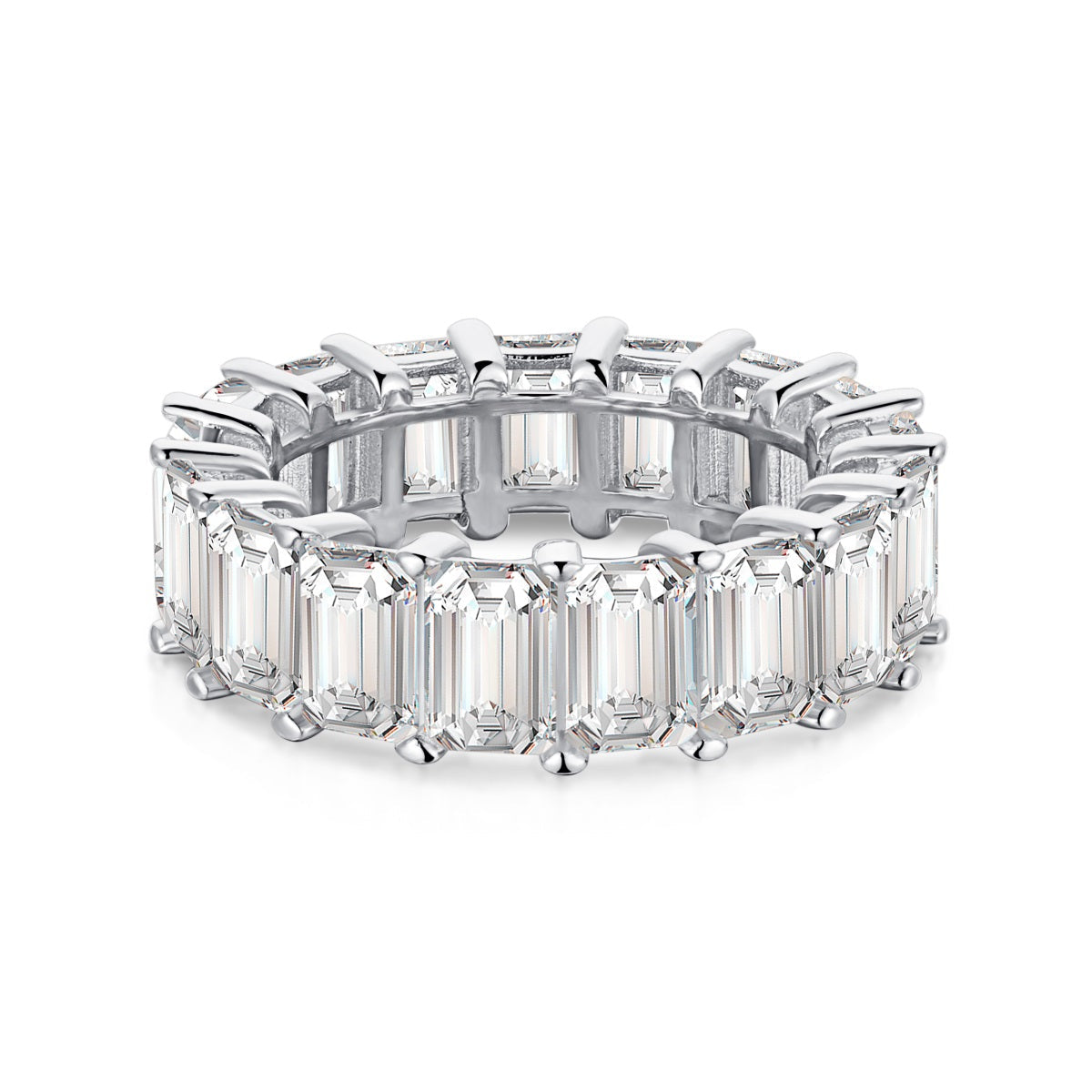 [Royal Jewellery]0.75 Carat Elegant Emerald Cut Tennis Ring