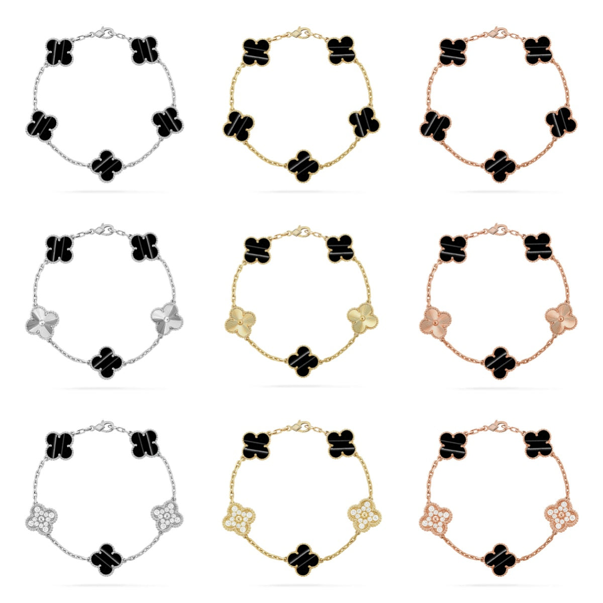 [Royal] CLOVER 5 MOTIF PULSAR STONE BRACELET COLLECTION