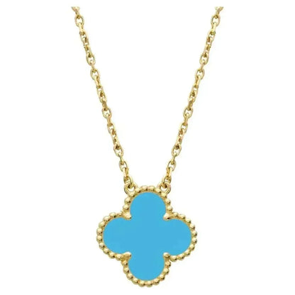 [Royal Jewellery]CLOVER 15MM VINTAGE TURQUOISE NECKLACE