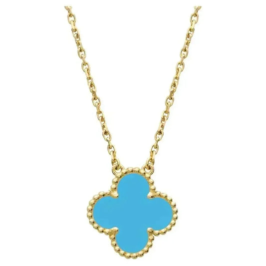 [Royal Jewellery]CLOVER 15MM VINTAGE TURQUOISE NECKLACE