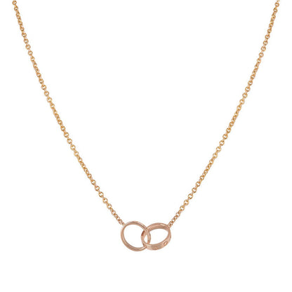 [Royal Jewellery]LOVE NECKLACE DOUBLE RING PINK GOLD