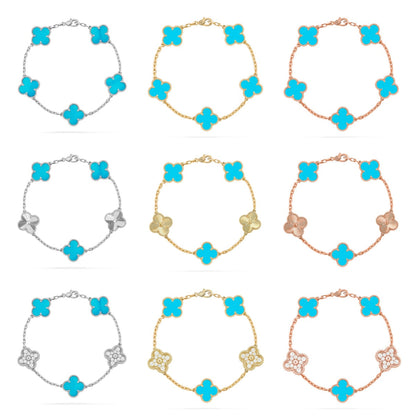 [Royal] CLOVER 5 MOTIF TURQUOISE BRACELET COLLECTION