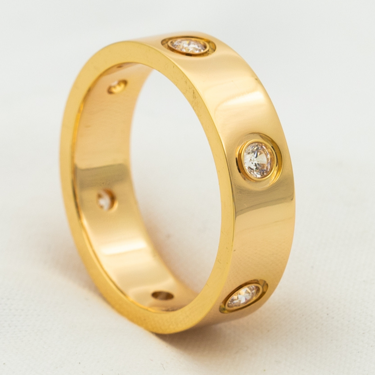 [Royal Jewellery]LOVE RING 5.5MM 6 DIAMONDS PINK GOLD