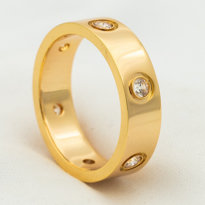 [Royal Jewellery]LOVE RING 5.5MM 6 DIAMONDS PINK GOLD