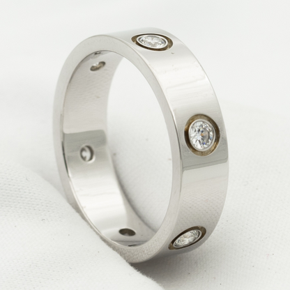 [Royal Jewellery]LOVE RING 5.5MM 6 DIAMONDS SILVER