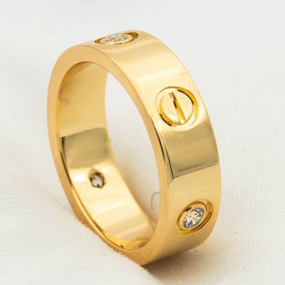 [Royal Jewellery]LOVE RING 5.5MM 3 DIAMONDS PINK GOLD