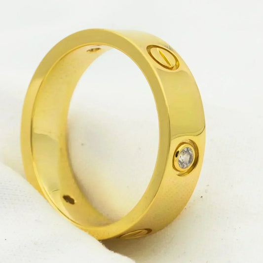 [Royal Jewellery]LOVE RING 5.5MM 3 DIAMONDS GOLD