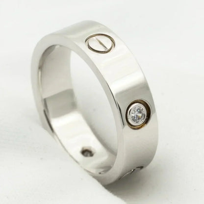 [Royal Jewellery]LOVE RING 5.5MM 3 DIAMONDS SILVER