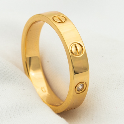 [Royal Jewellery]LOVE RING 4MM 1 DIAMOND PINK GOLD