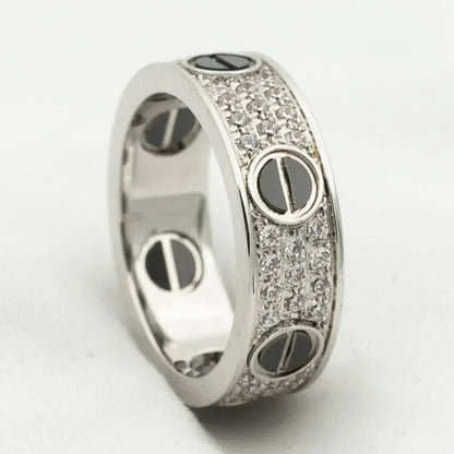 [Royal Jewellery]LOVE RING 5.5MM DIAMONDS PAVED CERAMIC