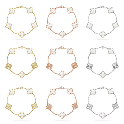 [Royal]CLOVER WHITE PEARL MOP 5 MOTIF BRACELET COLLECTION