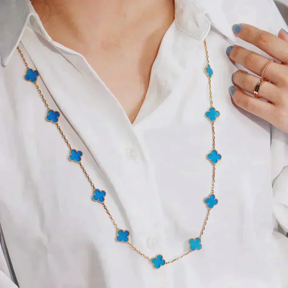 [Royal Jewellery]CLOVER 20 MOTIFS BLUE AGATE GOLD