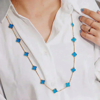 [Royal Jewellery]CLOVER 20 MOTIFS BLUE AGATE GOLD