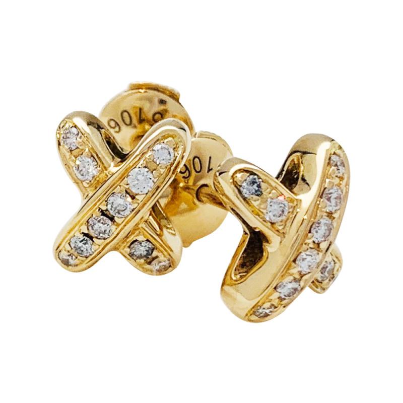 [Royal Jewellery]JEUX DE GOLD DIAMOND EARRINGS