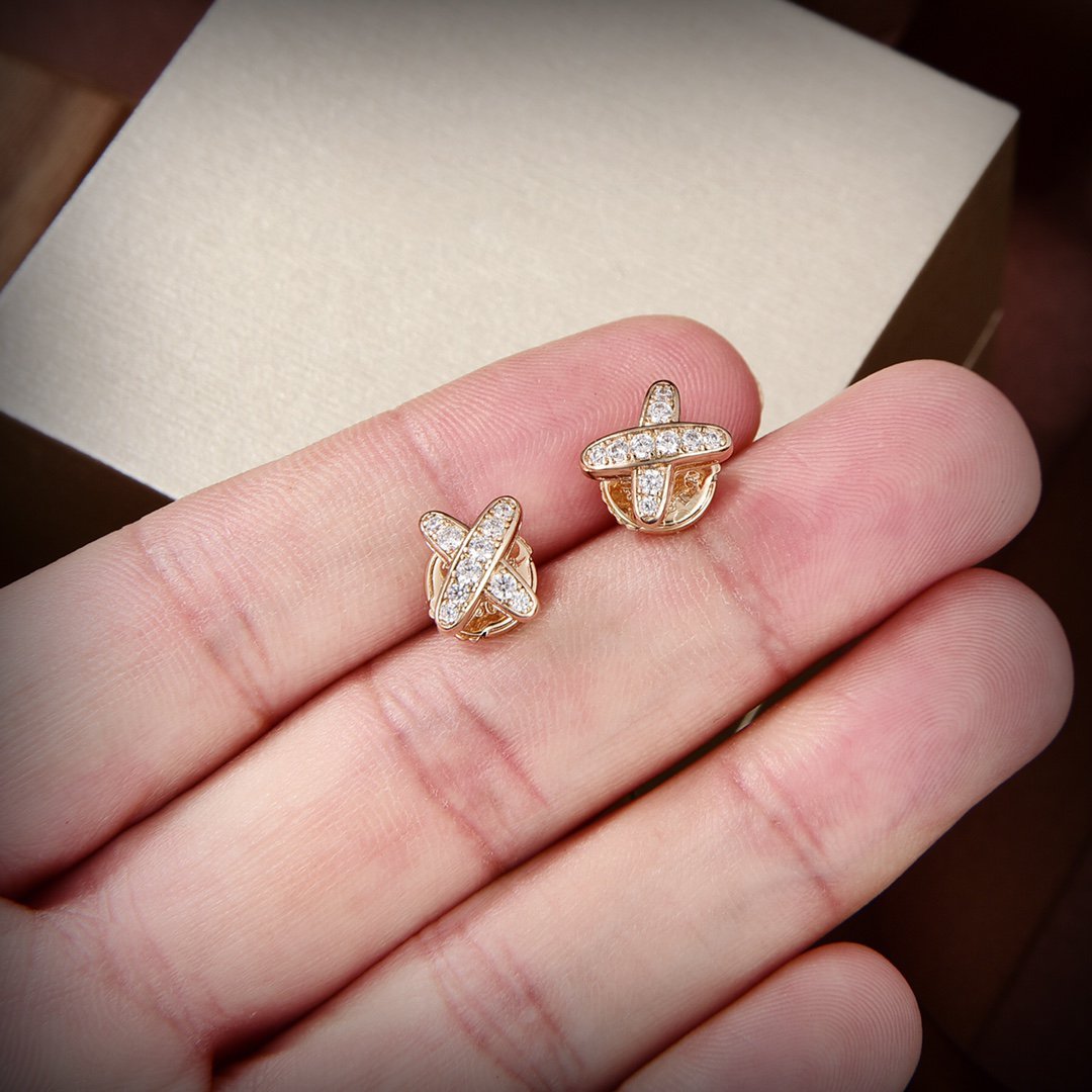 [Royal Jewellery]JEUX DE GOLD DIAMOND EARRINGS
