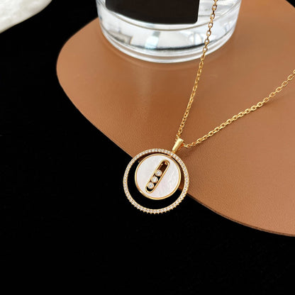 [Royal]LUCKY MOVE MM NACRE BLANCHE DIAMOND NECKLACE