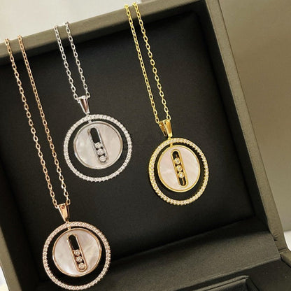 [Royal]LUCKY MOVE MM NACRE BLANCHE DIAMOND NECKLACE