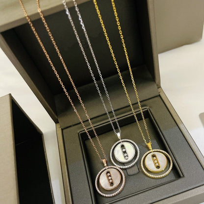 [Royal]LUCKY MOVE MM NACRE BLANCHE DIAMOND NECKLACE