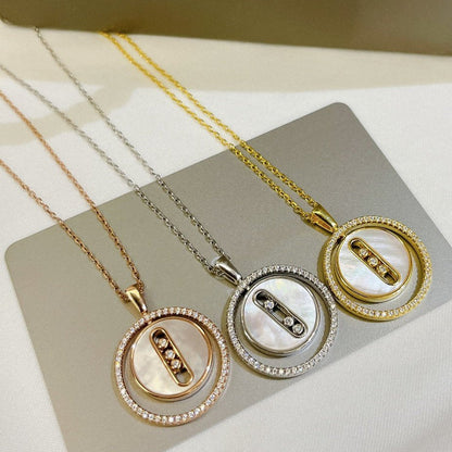[Royal]LUCKY MOVE MM NACRE BLANCHE DIAMOND NECKLACE