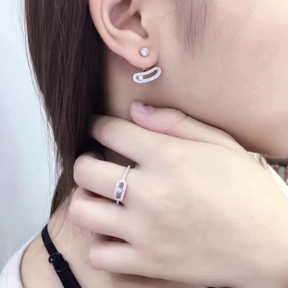 [Royal]MOVE UNO SILVER DIAMOND EARRINGS