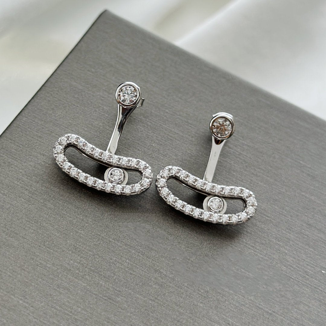 [Royal]MOVE UNO SILVER DIAMOND EARRINGS