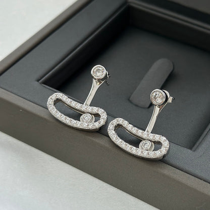 [Royal]MOVE UNO SILVER DIAMOND EARRINGS
