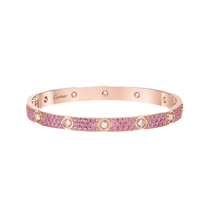 [Royal]2026 PAVE GEMSTONE LOVE BRACELET 6.1MM 10 DIAMONDS