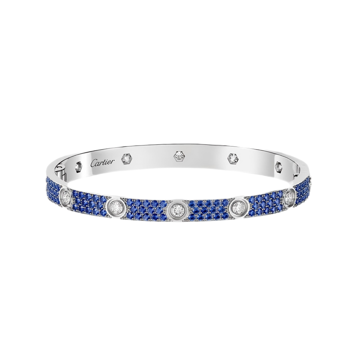 [Royal]2026 PAVE GEMSTONE LOVE BRACELET 6.1MM 10 DIAMONDS