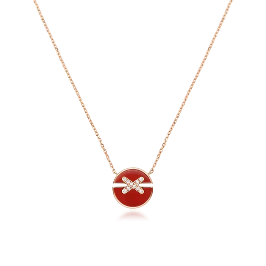 [Royal Jewellery]JEUX DE ROSE GOLD DIAMOND NECKLACE