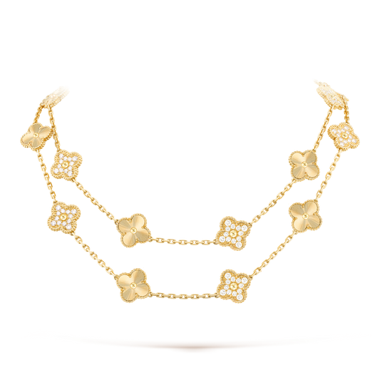 [Royal Jewellery]CLOVER 20 MOTIFS LASER DIAMOND NECKLACE