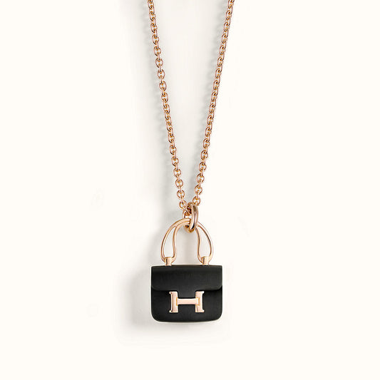 [Royal Jewellery]CONSTANCE BLACK PEDANT PINK GOLD NECKLACE