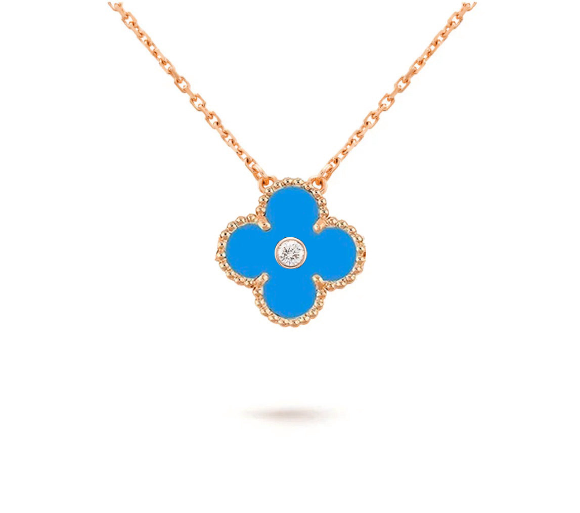 [Royal]CLOVER 15MM DIAMOND SINGLE FLOWER NECKLACE COLLECTION