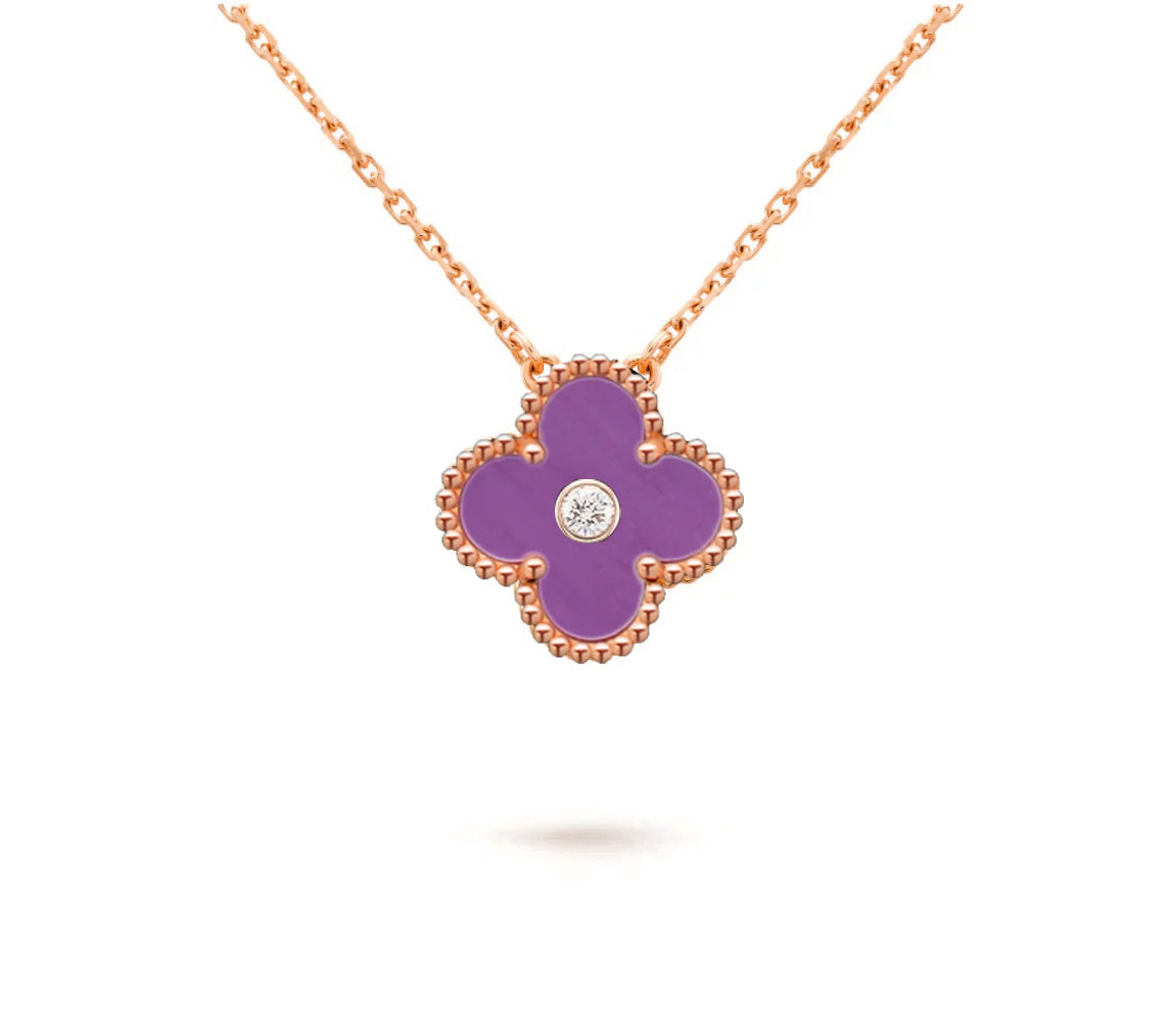 [Royal]CLOVER 15MM DIAMOND SINGLE FLOWER NECKLACE COLLECTION