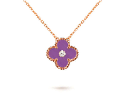 [Royal]CLOVER 15MM DIAMOND SINGLE FLOWER NECKLACE COLLECTION