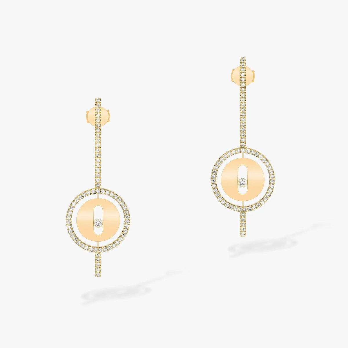 [Royal]LUCKY MOVE ARROW PINK GOLD DIAMOND EARRINGS