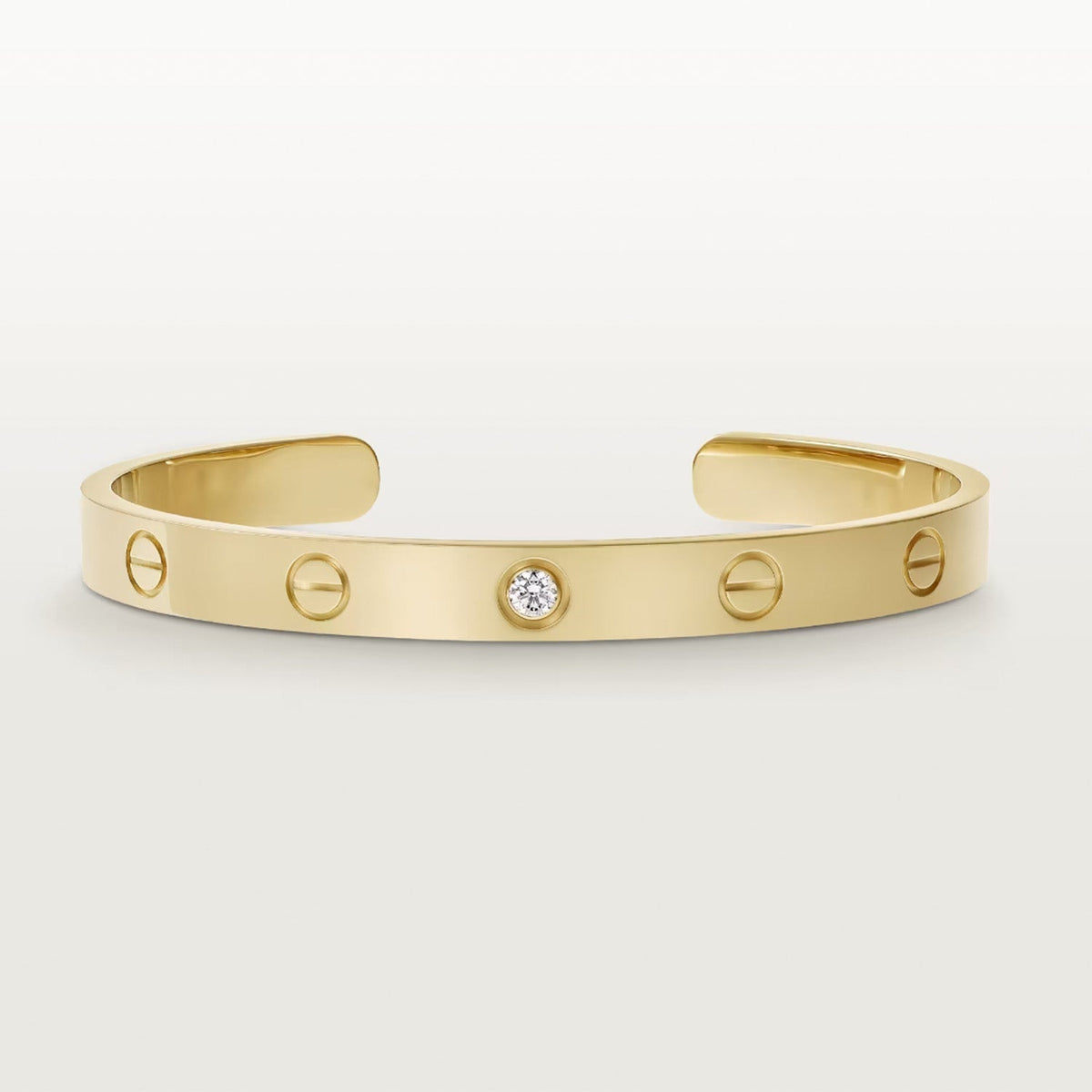 [Royal Jewellery]LOVE BRACELET 6.1MM 1 DIAMOND OPEN CUFF