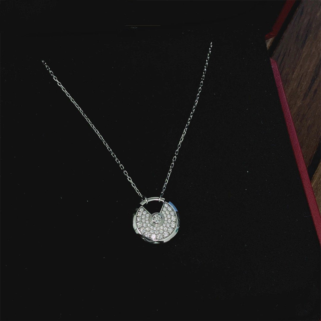 [Royal Jewellery]AMULETTE SILVER FULL DIAMOND NECKLACE