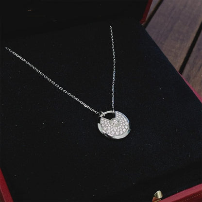 [Royal Jewellery]AMULETTE SILVER FULL DIAMOND NECKLACE
