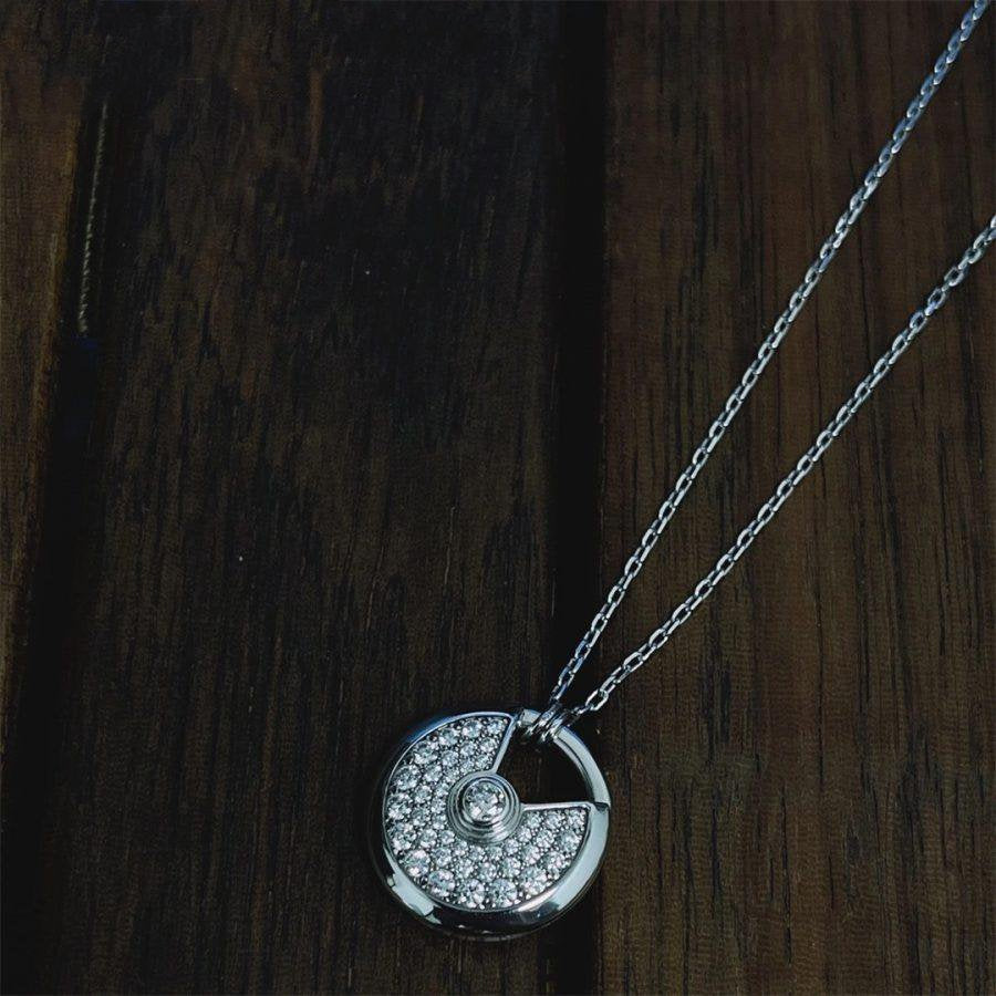 [Royal Jewellery]AMULETTE SILVER FULL DIAMOND NECKLACE