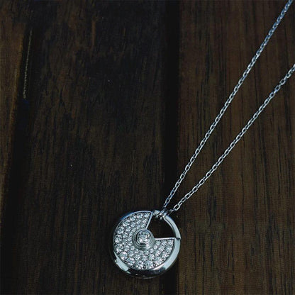[Royal Jewellery]AMULETTE SILVER FULL DIAMOND NECKLACE