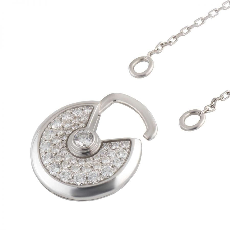 [Royal Jewellery]AMULETTE SILVER FULL DIAMOND NECKLACE