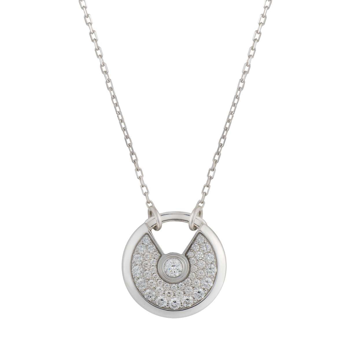 [Royal Jewellery]AMULETTE SILVER FULL DIAMOND NECKLACE