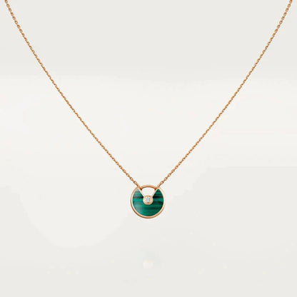 [Royal Jewellery]AMULETTE ROSE GOLD MALACHITE NECKLACE